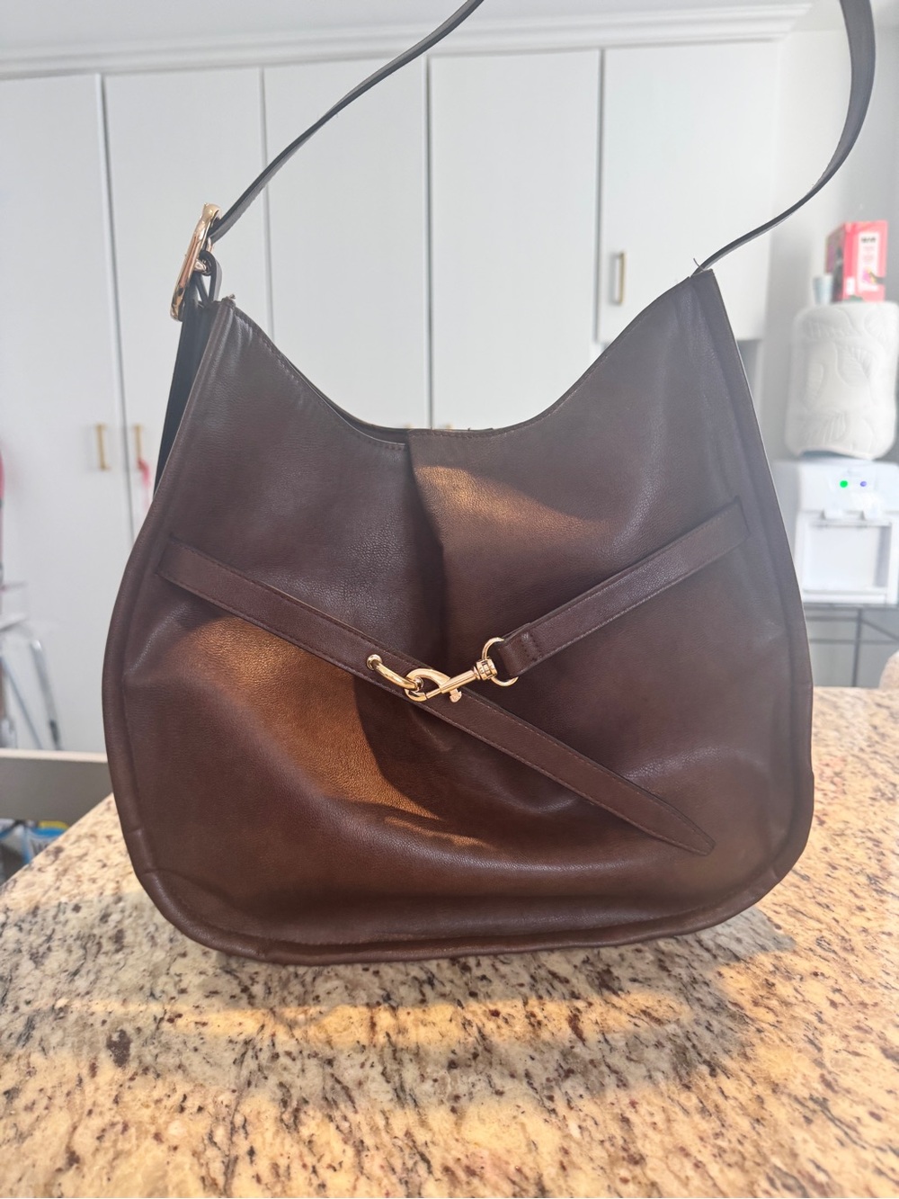 H&M Slouched Shoulder Hobo Bag in Rich Chocolate Brown